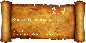 Kuncz Alexandra névjegykártya