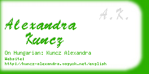 alexandra kuncz business card